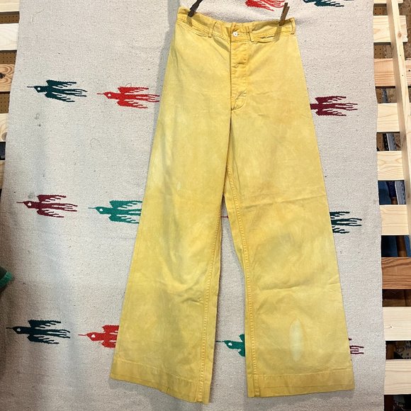 Vintage Overdye US Navy Sailor Pants High Waist 29" BUTTON fly Jesse Kamm Rawson - Picture 5 of 16
